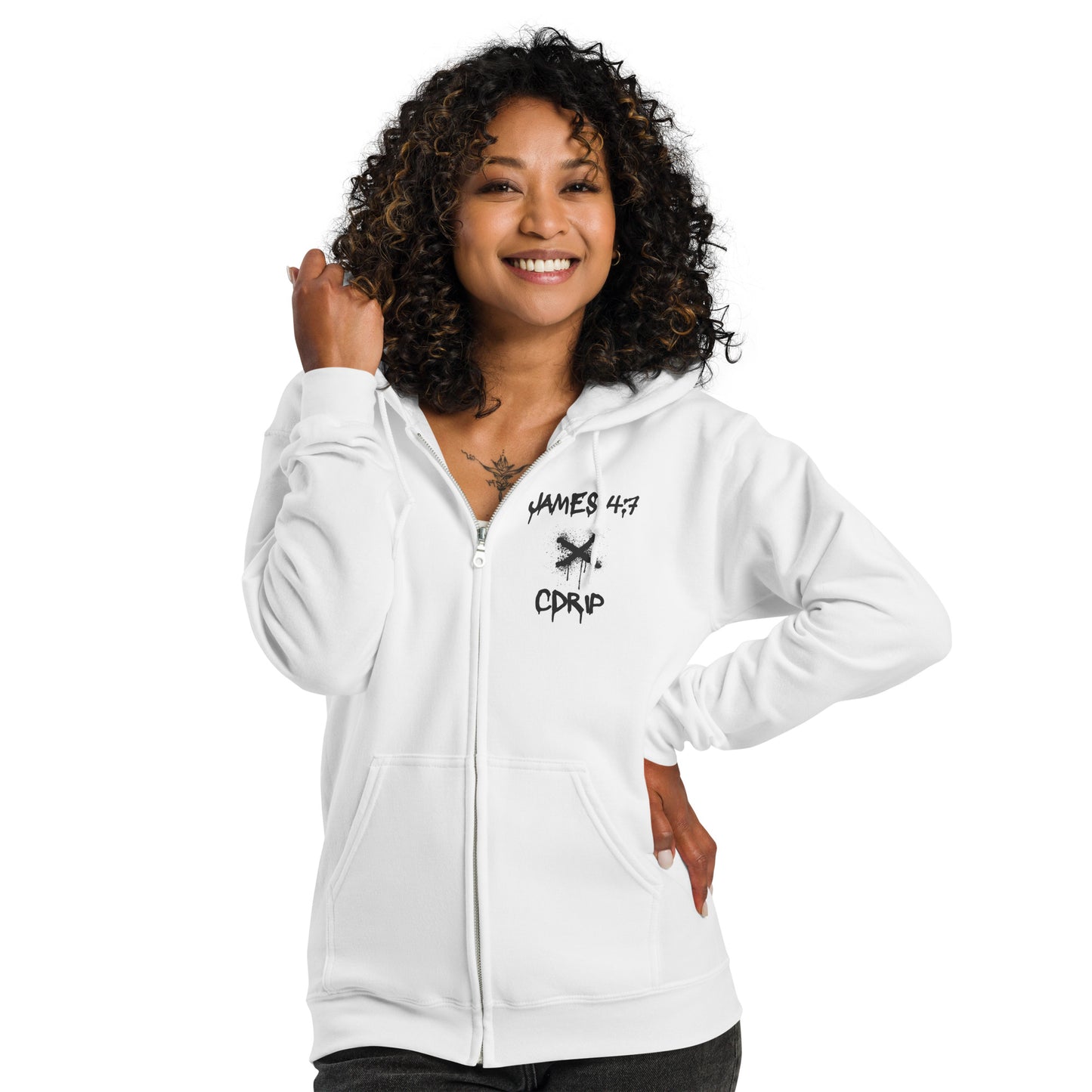 Resist the devil and he will flee Unisex heavy blend zip hoodie