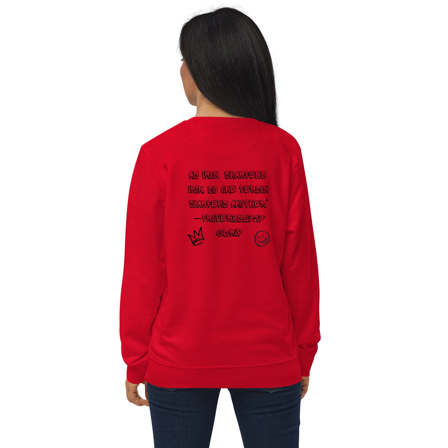 CDRIP SCRIPTURE ON THE BACK Unisex organic sweatshirt