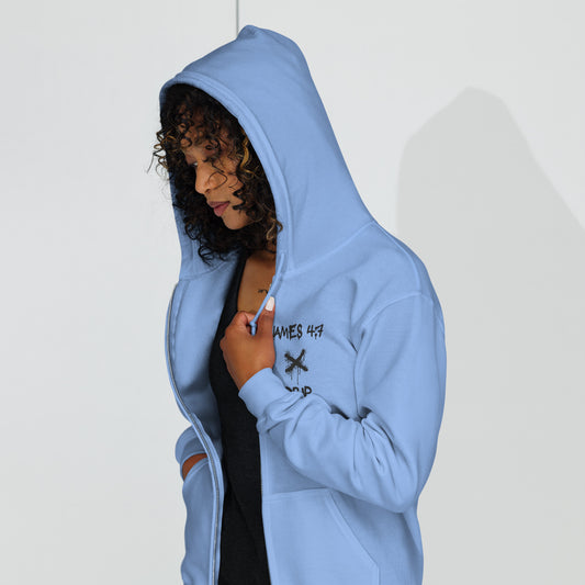 Resist the devil and he will flee Unisex heavy blend zip hoodie