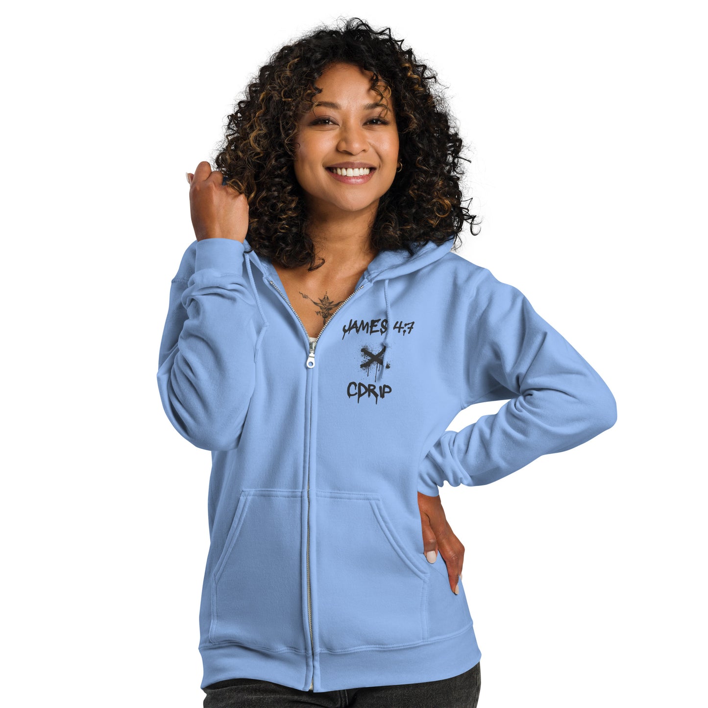 Resist the devil and he will flee Unisex heavy blend zip hoodie