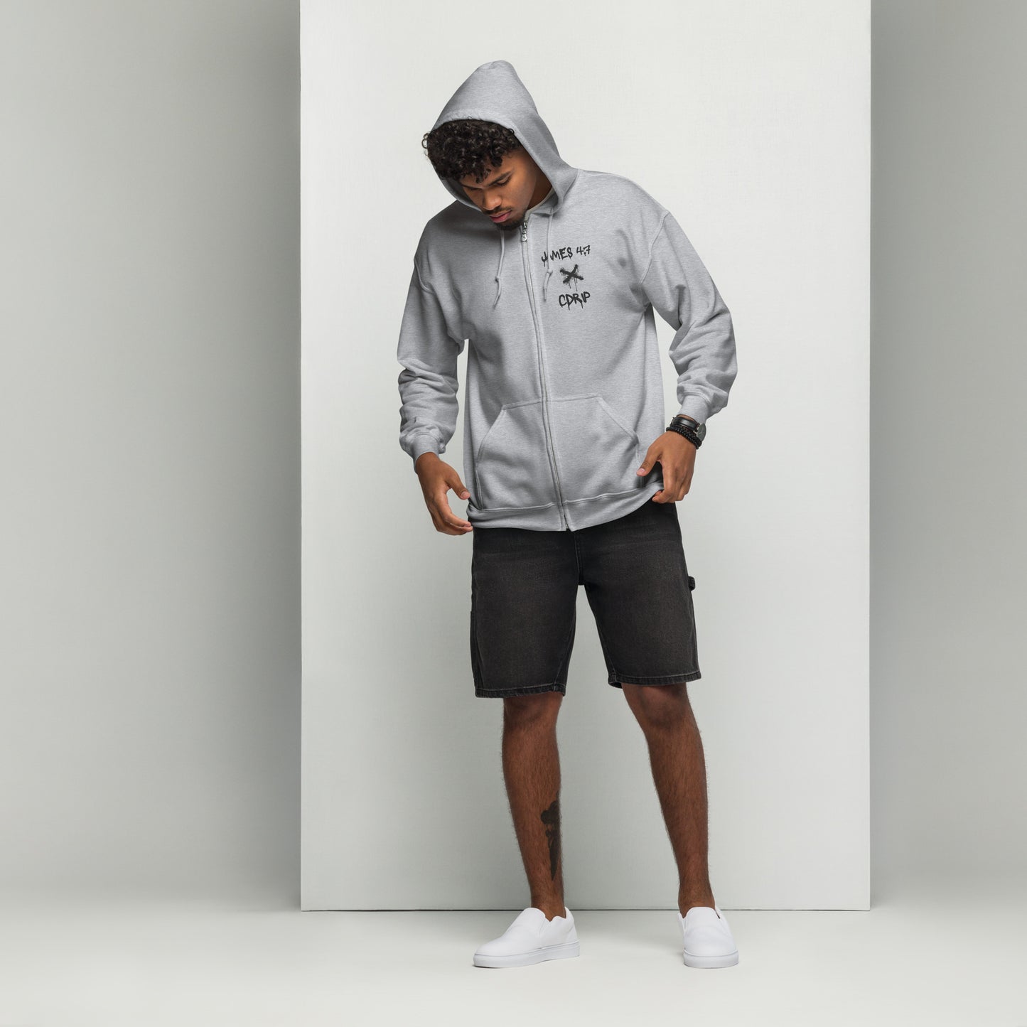 Resist the devil and he will flee Unisex heavy blend zip hoodie