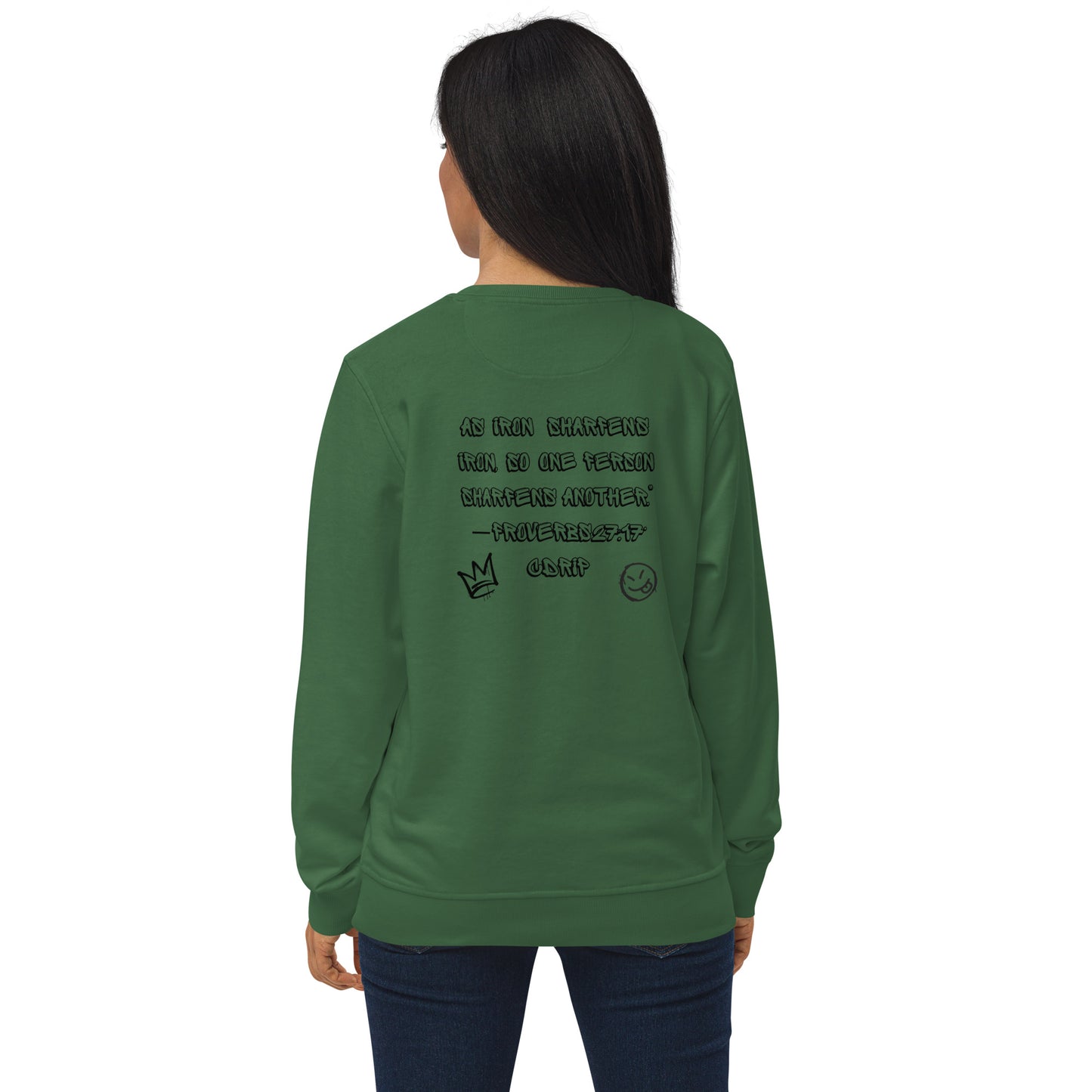 CDRIP SCRIPTURE ON THE BACK Unisex organic sweatshirt