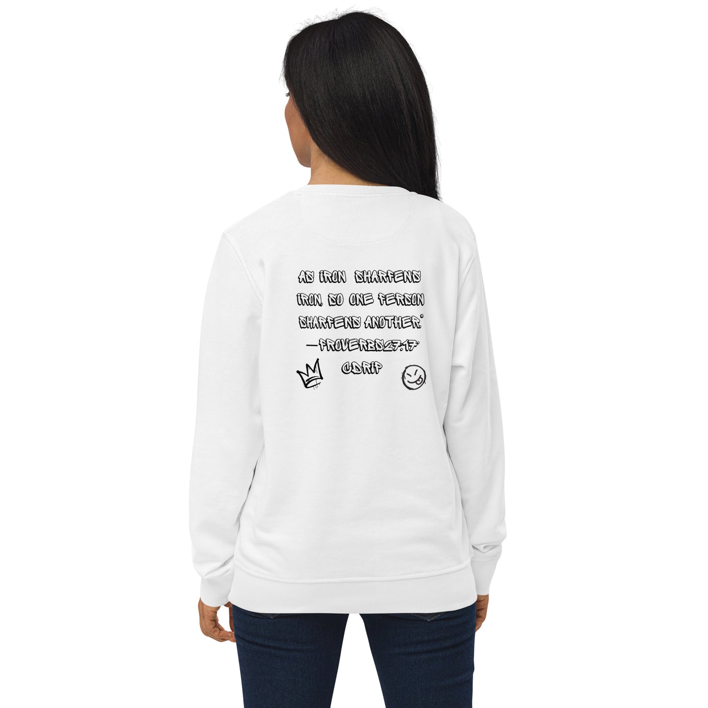 CDRIP SCRIPTURE ON THE BACK Unisex organic sweatshirt